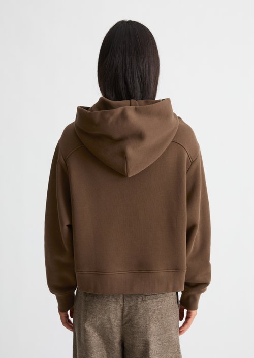 Relaxed-Fit Hooded Sweatshirt — Dark Walnut