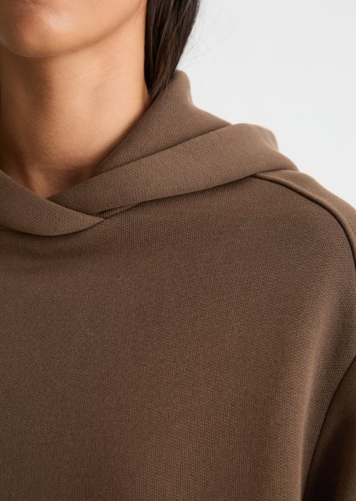 Relaxed-Fit Hooded Sweatshirt — Dark Walnut
