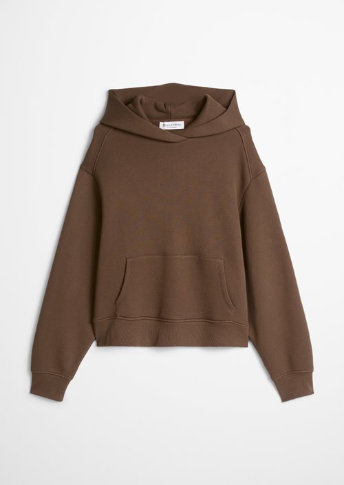 Relaxed-Fit Hooded Sweatshirt — Dark Walnut