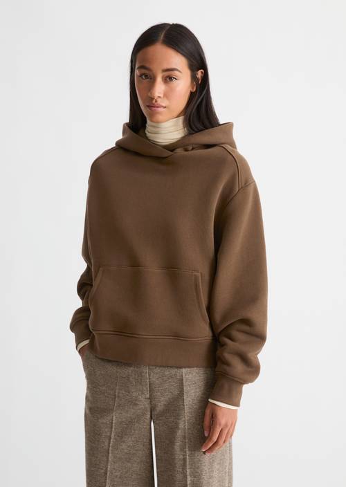 Sweat à capuche ample Dark Walnut en vue de face