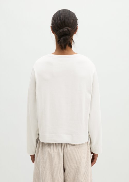 Oversized Cropped Long-Sleeve Top — Frosty Blue