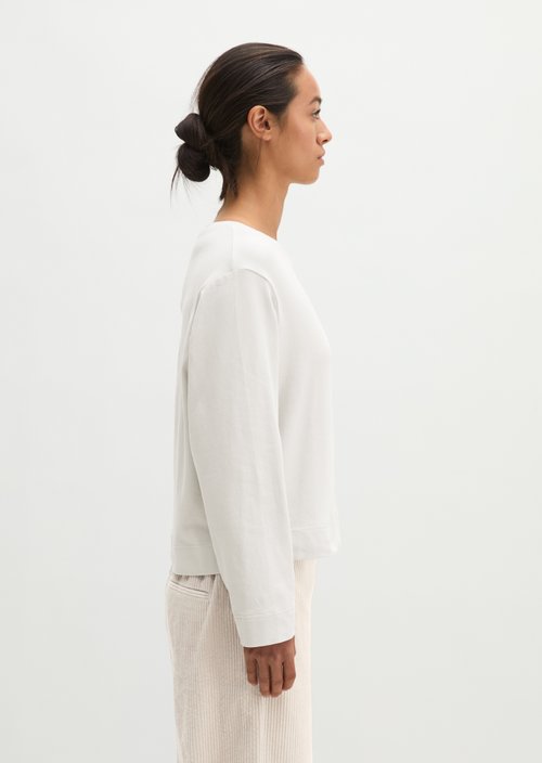Oversized Cropped Long-Sleeve Top — Frosty Blue