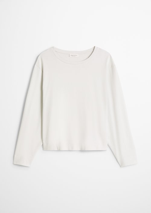 Oversized Cropped Long-Sleeve Top — Frosty Blue