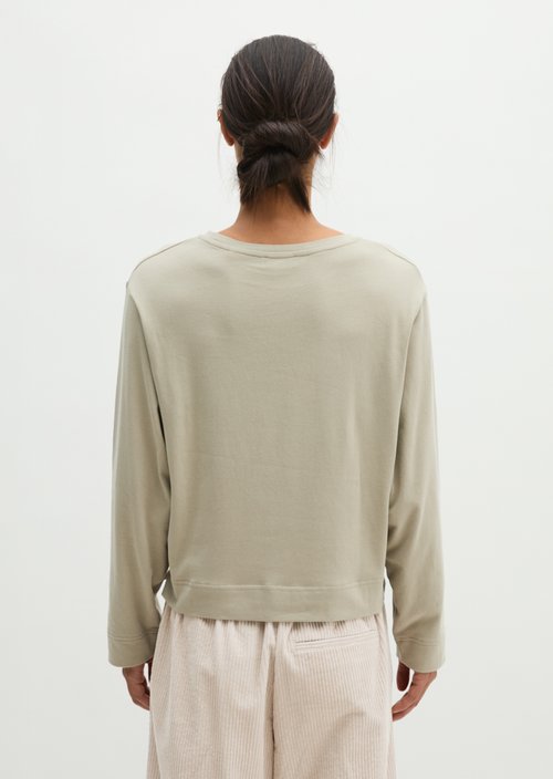Oversized Cropped Long-Sleeve Top — Smooth Sage