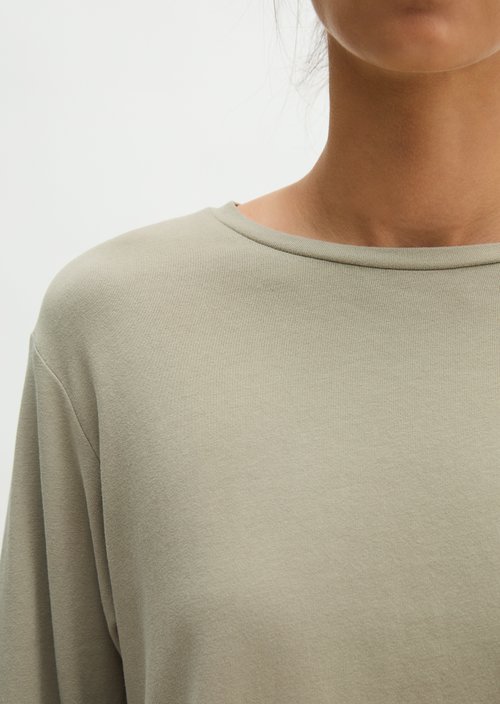Oversized Cropped Long-Sleeve Top — Smooth Sage