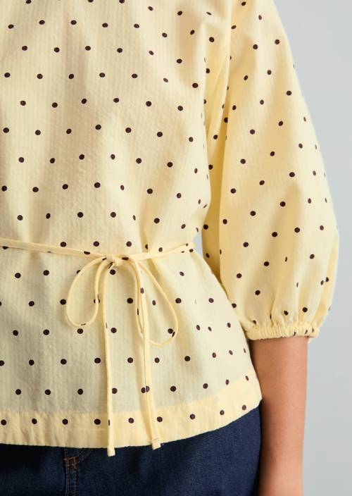 Chemisier en seersucker, coupe classique Light Yellow en vue détaillée