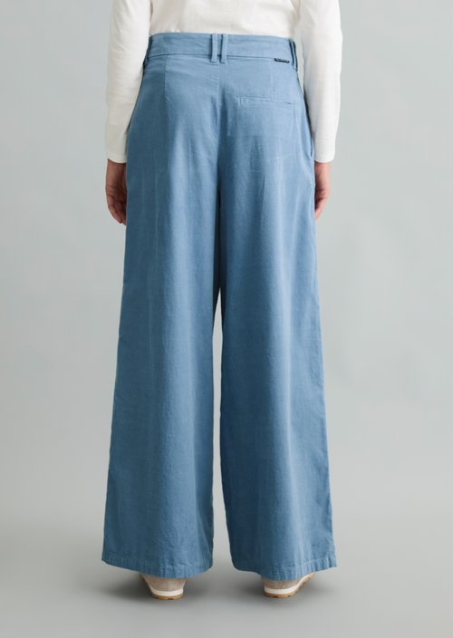 Wide-Leg Pleated Corduroy Pants — Fall Sky