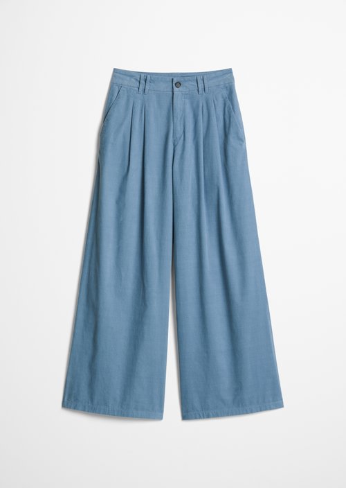 Wide-Leg Pleated Corduroy Pants — Fall Sky