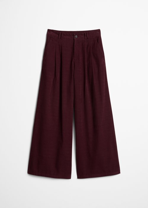 Wide-Leg Pleated Corduroy Pants — Mahagony Jam
