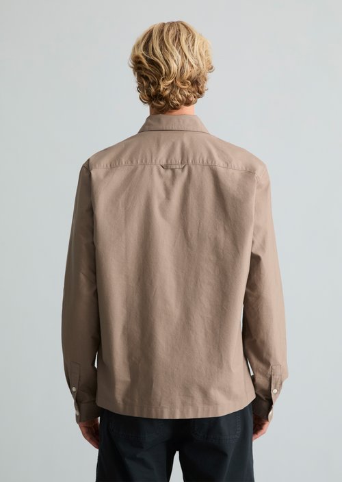 Boxy Oxford Shirt — Light Brown