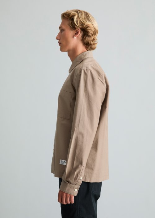 Boxy Oxford Shirt — Light Brown