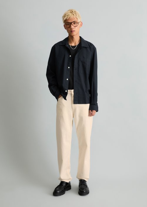 Boxy Oxford Shirt — Dark Blue