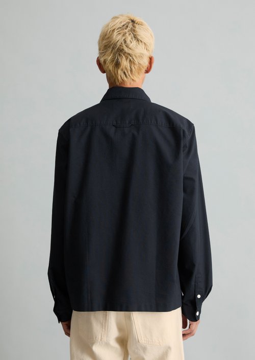 Boxy Oxford Shirt — Dark Blue