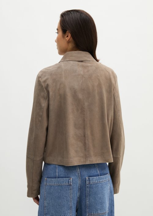 Suede jacket fitted — Stone Taupe
