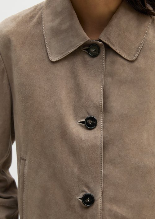 Suede jacket fitted — Stone Taupe