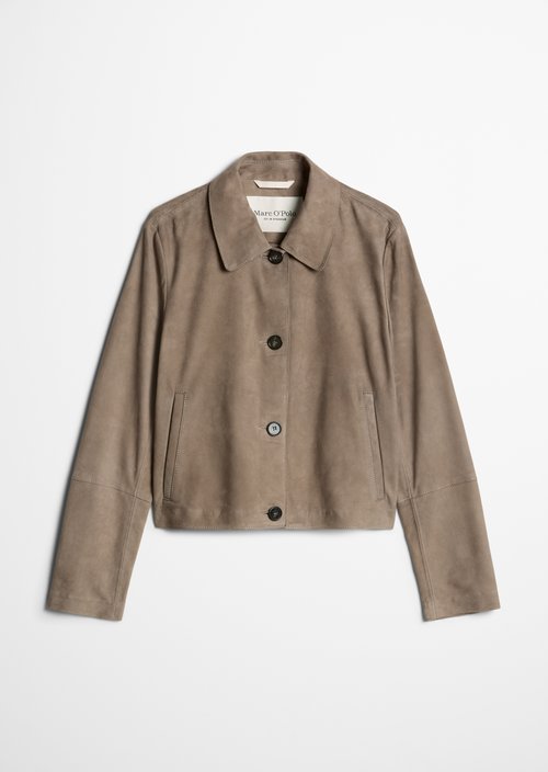 Suede jacket fitted — Stone Taupe