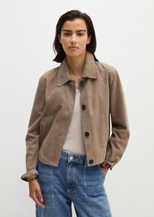 Suede jacket fitted — Stone Taupe
