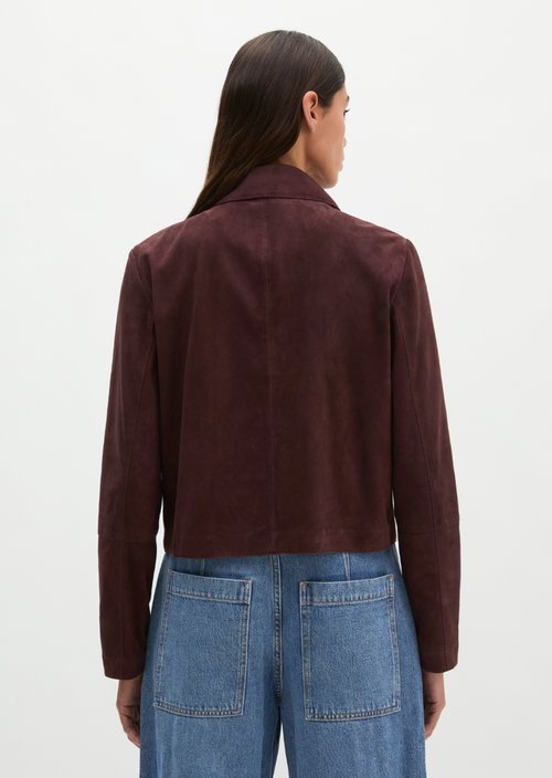 Suede jacket fitted — Black Cherry