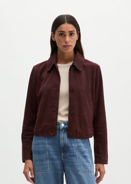 Suede jacket fitted — Black Cherry