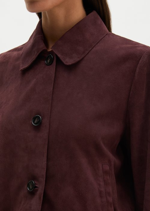 Suede jacket fitted — Black Cherry