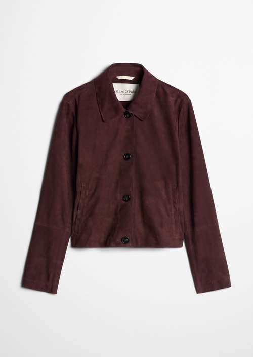 Suede jacket fitted — Black Cherry