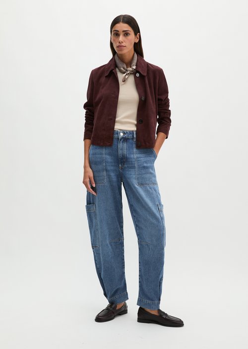 Suede jacket fitted — Black Cherry
