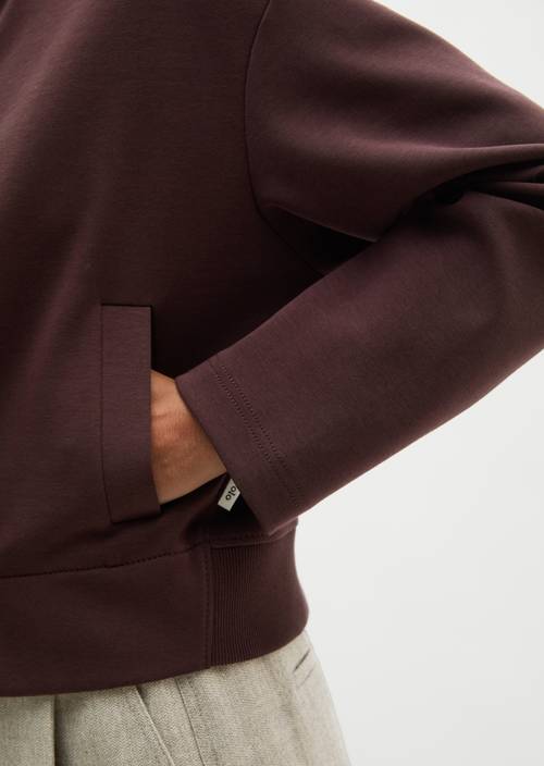 Relaxed jersey blouson Black Cherry in detail view