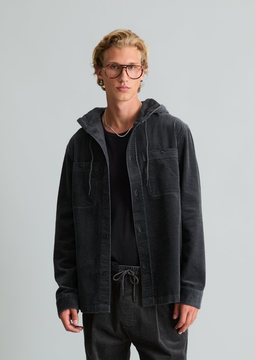 Regular-Fit Corduroy Overshirt — Light Graphite