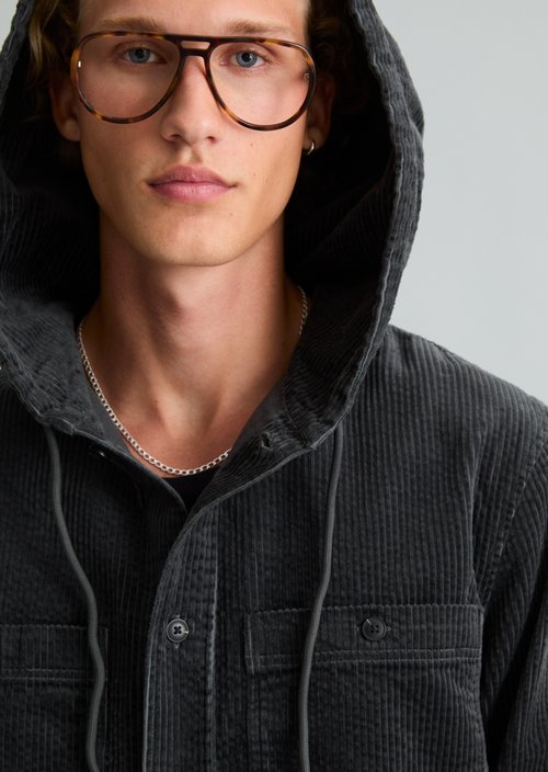 Regular-Fit Corduroy Overshirt — Light Graphite
