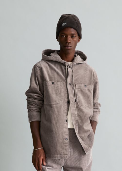Regular-Fit Corduroy Overshirt — Dolphin