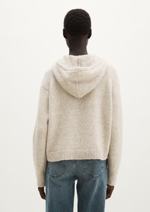 Loose-fitting hooded sweater — Light Brown