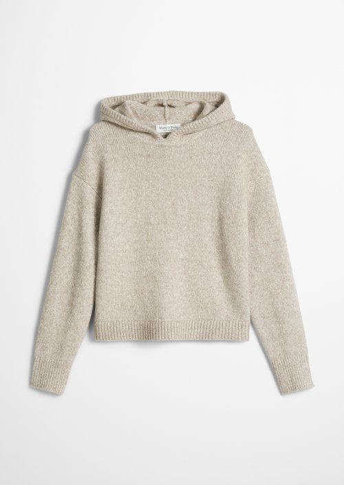 Loose-fitting hooded sweater — Light Brown