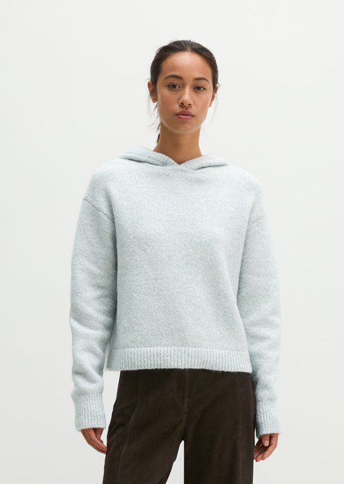 Loose-fitting hooded sweater — Light Blue