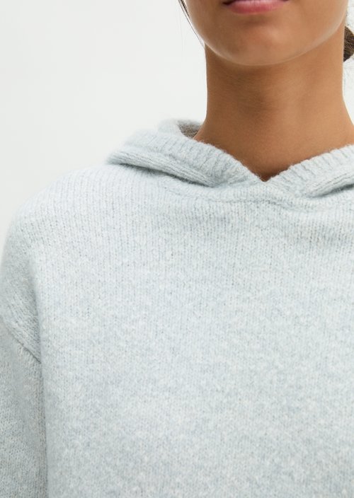 Loose-fitting hooded sweater — Light Blue