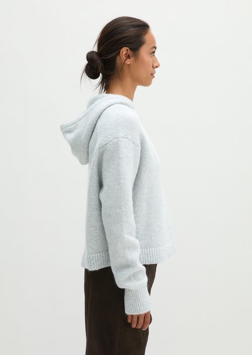 Loose-fitting hooded sweater — Light Blue