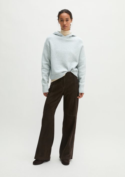 Loose-fitting hooded sweater — Light Blue