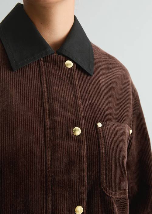 Cord-Barnjacket relaxed Espresso Brown in Detailansicht