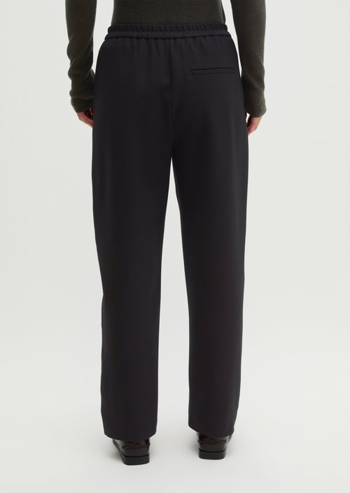 Cropped jersey pants — Black