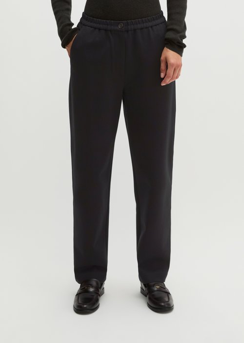 Cropped jersey pants — Black