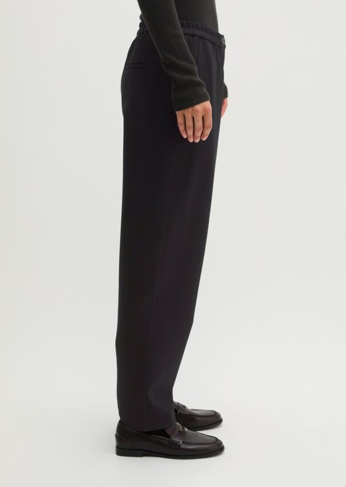 Cropped jersey pants — Black