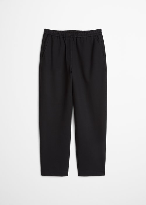 Cropped jersey pants — Black