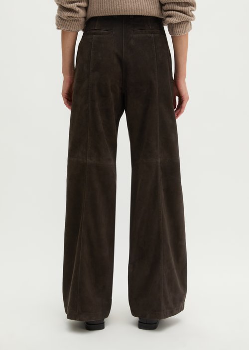 Wide-leg leather pants — Burnt Coffee