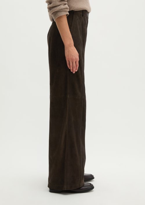 Wide-leg leather pants — Burnt Coffee