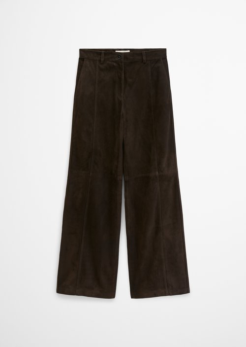 Wide-leg leather pants — Burnt Coffee