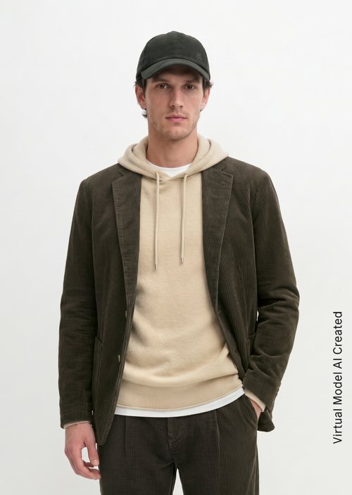 Regular-Fit Corduroy Blazer — Wooden Earth