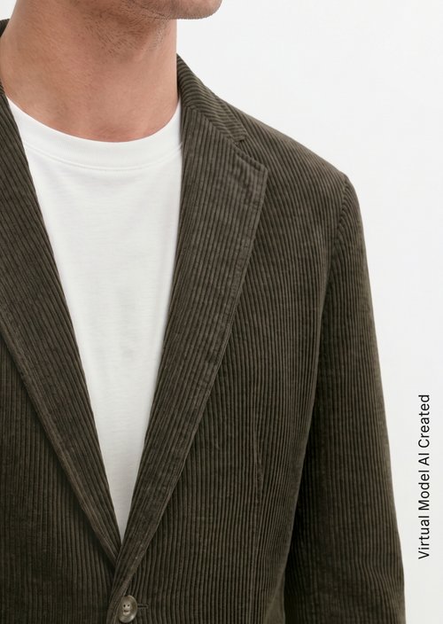 Regular-Fit Corduroy Blazer — Wooden Earth