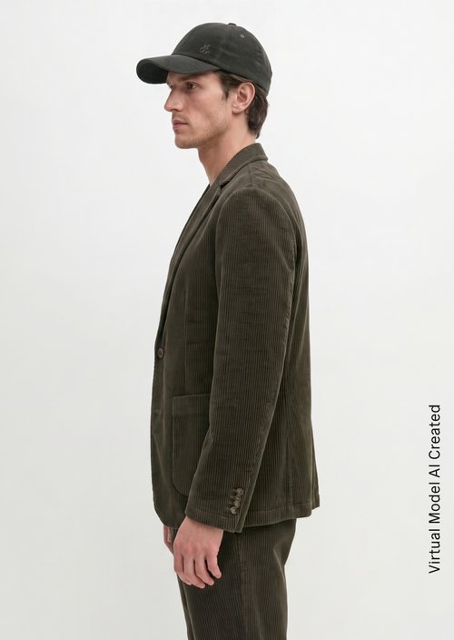 Regular-Fit Corduroy Blazer — Wooden Earth