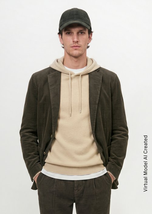 Regular-Fit Corduroy Blazer — Wooden Earth