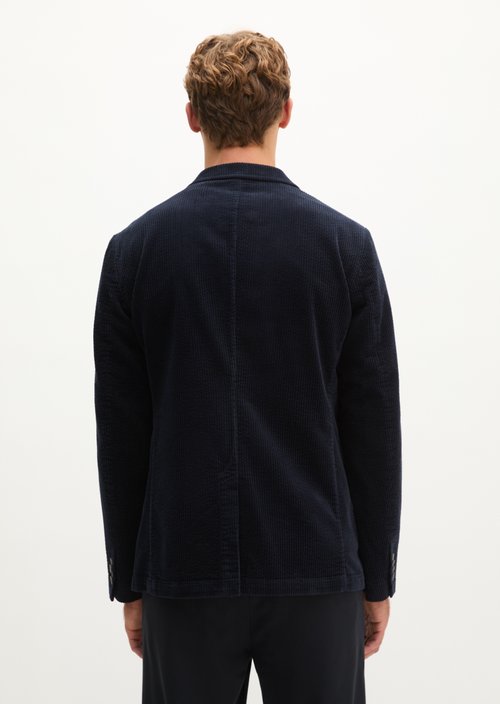 Regular-Fit Corduroy Blazer — Dark Navy