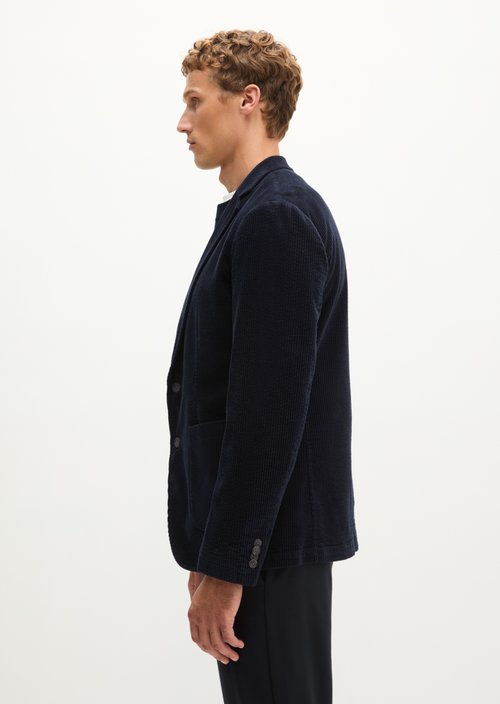 Regular-Fit Corduroy Blazer — Dark Navy